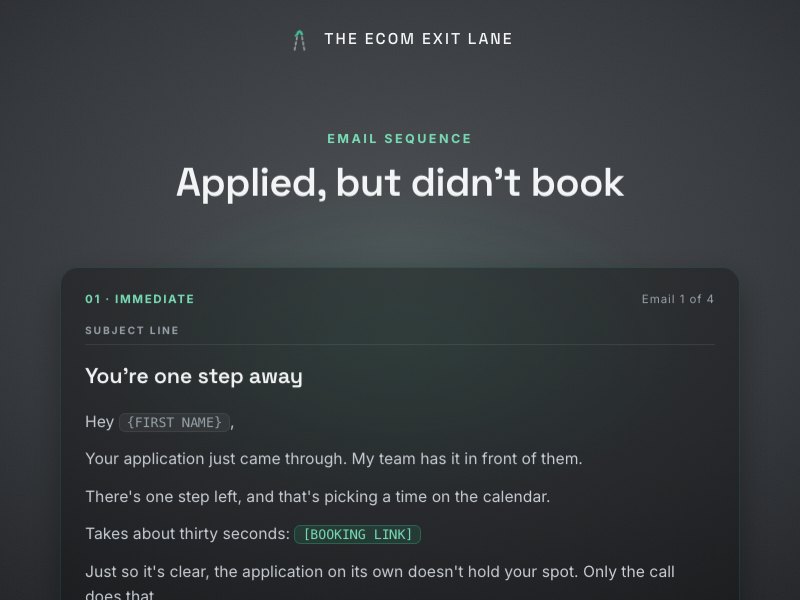 Applied but didn't book preview